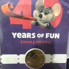 🌟RARE Chuck E Cheese 40 Years Of Fun 40th Anniversary Limited Edition Coin🌟