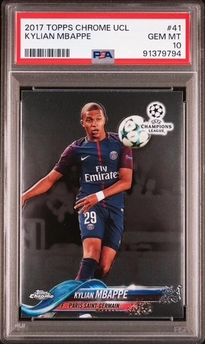 2017 Topps Chrome Rookie RC Kylian Mbappe Champions League PSA Gem Mint 10