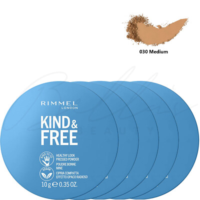 RIMMEL Kind & Free Healthy Look Pressed Powder 10g - 030 Medium *5er Pack*