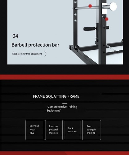 Power Rack Cage Smith Machine with Lat Pulldown Squat Bench Press Home Gym - Picture 5 of 19