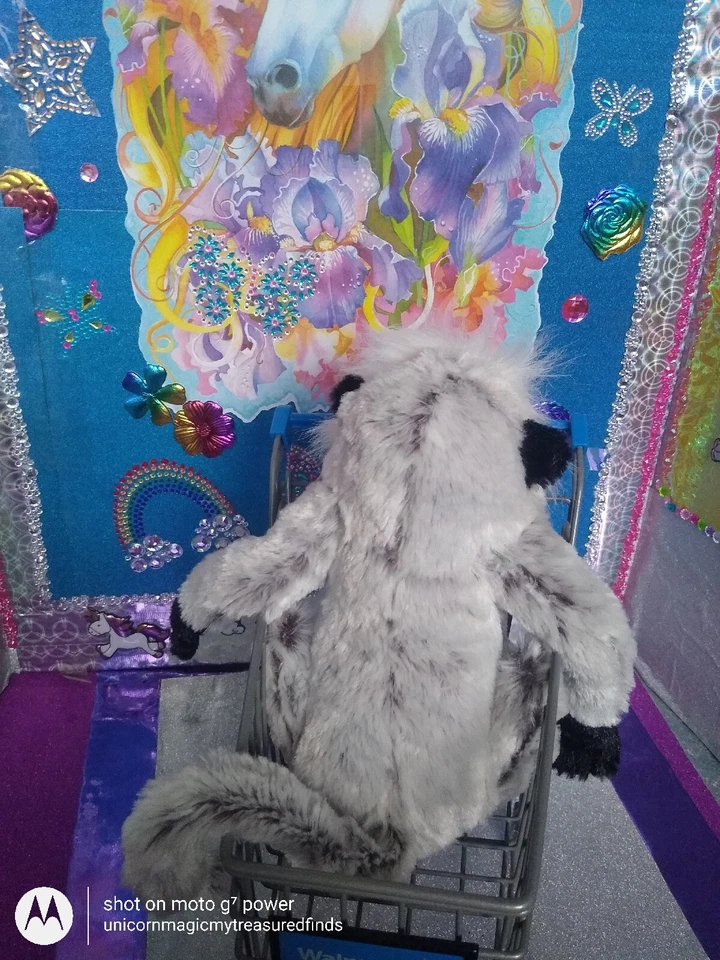 🦄Ganz / Webkinz "Grey Langur" {Monkey} Black Face w/White Mane HM226 10" Plush! - Image 3 of 4