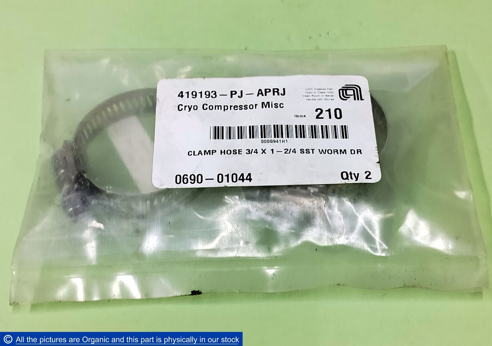 Applied Materials 0690-01044 Clamp Hose 3/4 X 1-2/4 419193-PJ-APRJ Lot of 2 New