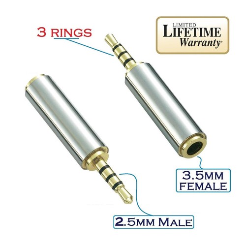 2 .5mm Adapter Plug Adaptor Headphone Earphone Adapters Transducer. - Afbeelding 2 van 4