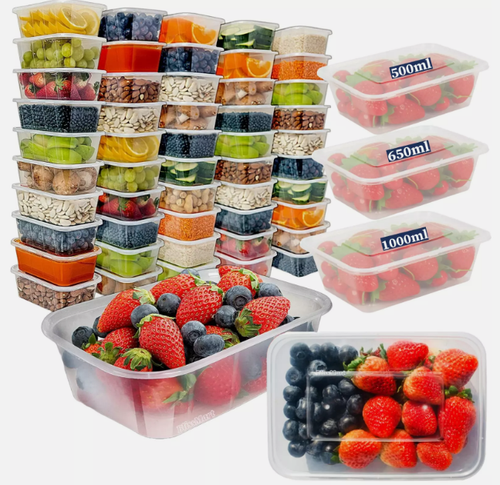 Plastic Food Containers with Lids Takeaway Airtight Microwave Freezer Safe Boxes - Picture 7 of 17