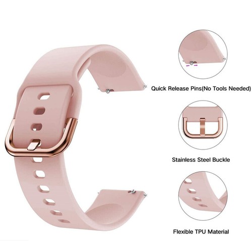 Sport For Garmin Vivoactive 4S Venu 2S Move 3S Color Clasp Band Silicone Strap - Picture 12 of 29