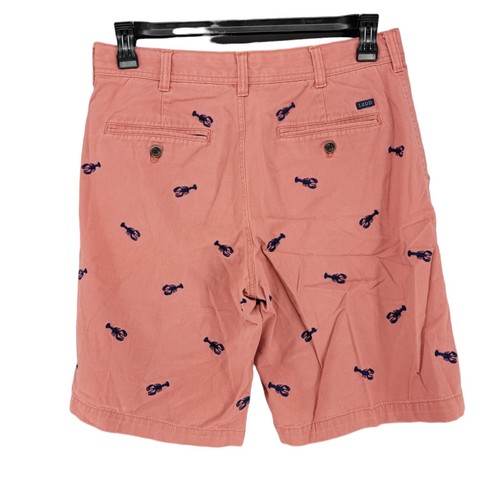Izod Saltwater Mens Shorts Chino Lobster Embroidered Preppy Nautical 32x9 Coral - Picture 7 of 9