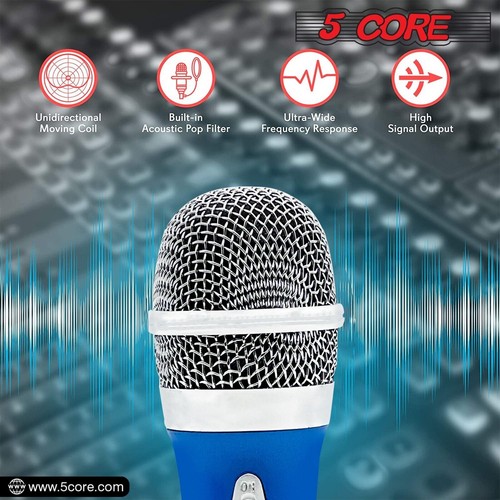 5Core XLR Microphone Dynamic Mic Karaoke Singing Studio Mics Handheld Microfono - Picture 11 of 14