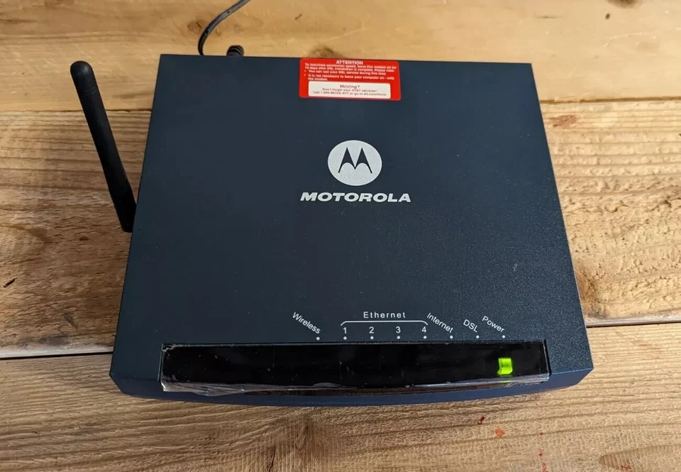 Motorola Wireless Router GZ53347 DSL Ethernet 4 Port RJ-45 3347-02-1022 Ethernet - Image 2 of 4