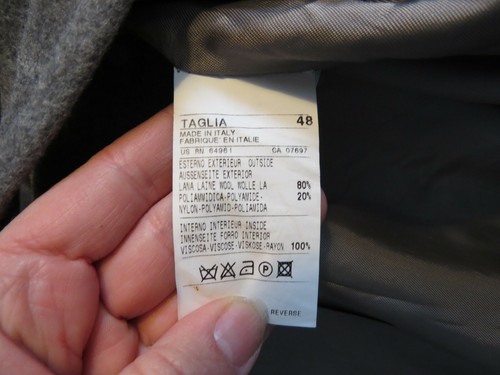 Gabardina para mujer Benetton vintage Italia larga gris mezcla de lana chaquetón talla 48 - Imagen 9 de 9
