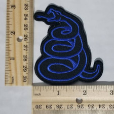 Embroidered Metallica Snake heavy metal Band blue Patch approx 2.75x3"