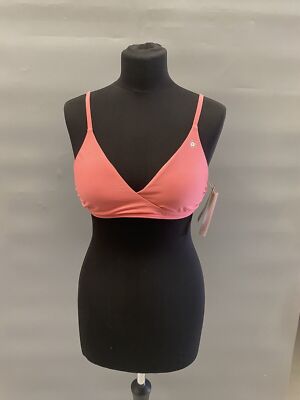 Debenhams MANTARAY pink ribbed stretch wrap Bikini top Swimwear, 12 14  (A6) UK