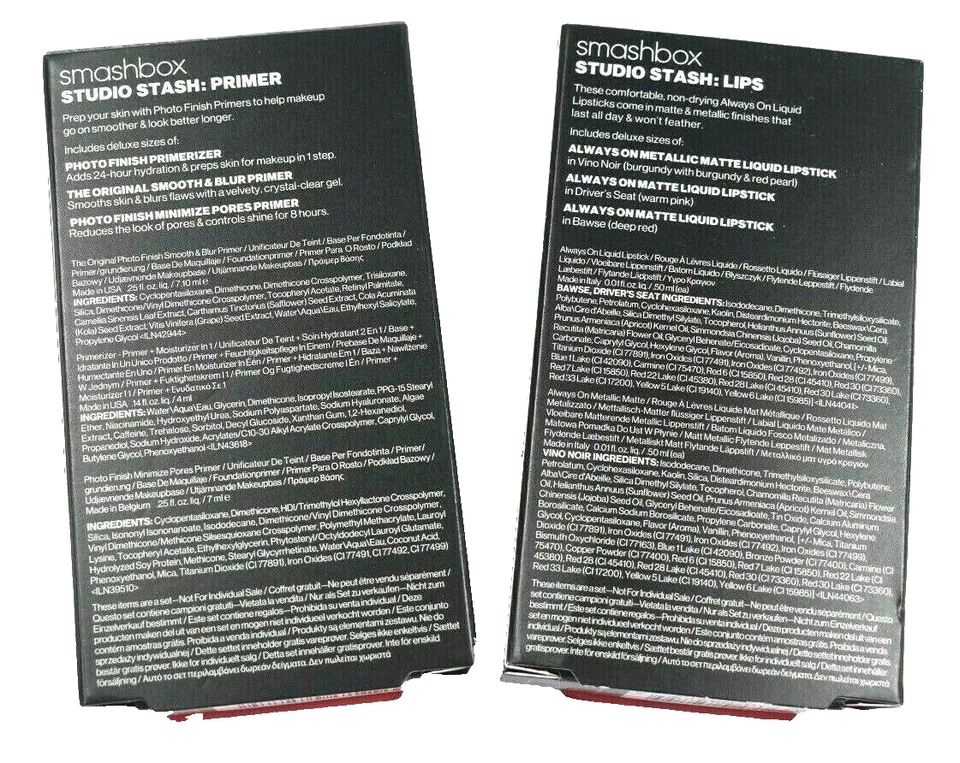 New Smashbox Studio Stash - Primer Set Minimize Pores and Lips Liquid Lipstick - Image 2 of 4