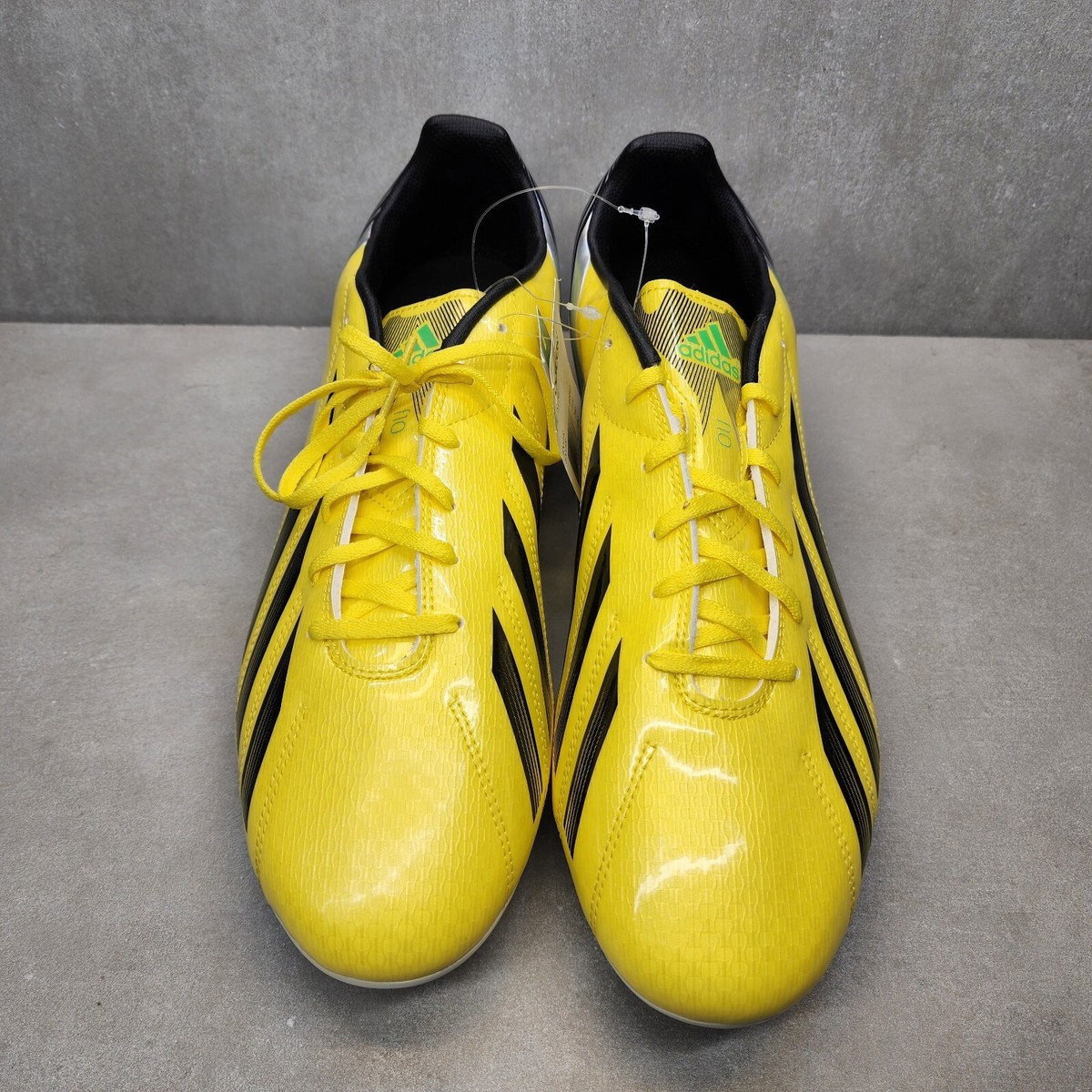 New Mens Size 12 Adidas F10 TRX FG Soccer Cleats Yellow Black