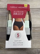 NWT CAROLE HOCHMAN 5 PK MULTI-COLOR SILKY SOFT FULL COVERAGE BRIEFS SZ S 846B