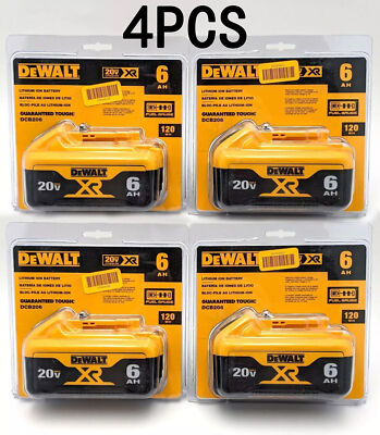 #ad #ad YHKJ 4PCS FOR DEWALT XR 20V 6ah Battery DCB206 Brand YELLOW BLACK $166.70