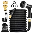 100FT Flexible Expandable Water Garden Hose Pipe Car Wash+ 10 Function Spray Gun