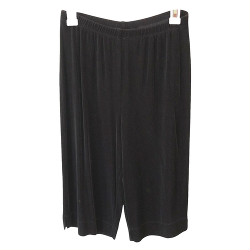 Chicos Travelers Size 1 Medium Black Bermuda Shorts Pull On Cropped Capri Pants