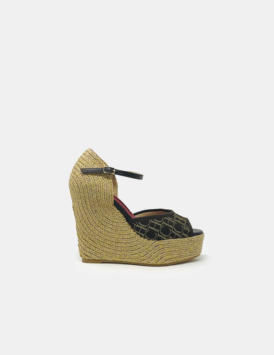 Alpargatas 40 CH Carolina Herrera Cu a Marr n Dorado Nuevas Talla