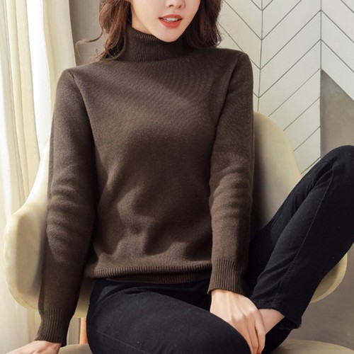 Cozy Women's Knitted Pullover Tops Thicken Fleece Lined Winter Sweater UK - Picture 35 of 48
