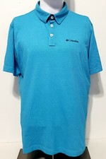 Columbia Omni-Wick Advanced Evaporation Short Sleeve Polo Shirt Mens Blue Large