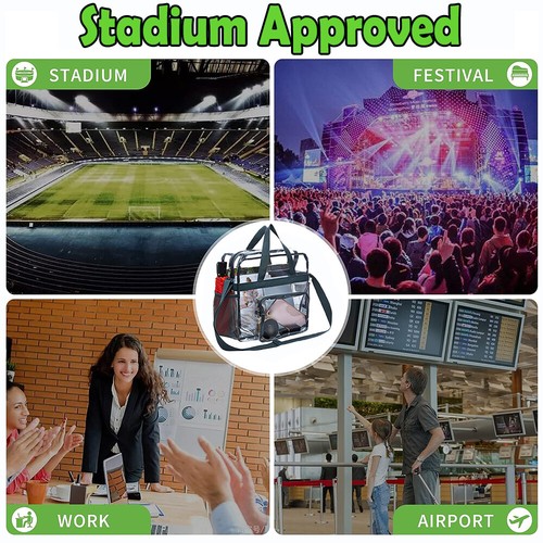 Clear Tote Bag Stadium Approved PVC Women's Bag Transparent Shoulder Travel Bag - Picture 12 of 12