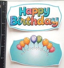 Lot of 2 Happy Birthday Journal Card Balloons SINGLE LAYER Embellishments 261