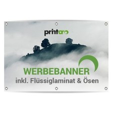 WERBEPLANE WERBEBANNER PLANEN 50x300cm MIT DRUCK + ÖSEN