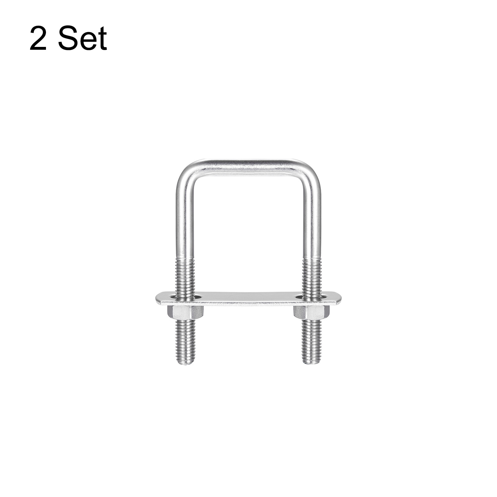3 Ensembles De U-Boulons Carrés - Largeur Intérieure 51mm, Longueur 120mm, Filetage M6 - Neuf