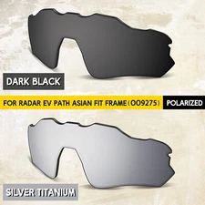 Black & Silver POLARIZED Lenses for Oakley Radar EV Path AF OO9275 Frame, 1.5MM