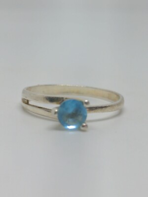 Vintage Sterling Silver 925 Mex Blue Stone Ring Size 8