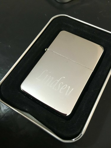 Engraved Personalised Chrome Lighter Birthday Gift Wedding Favour Usher Best Man - Picture 2 of 9
