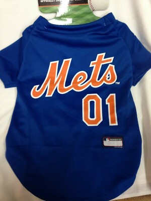 New York Mets MLB Pets First Officially Licensed Dog Jersey, Blue Size L 