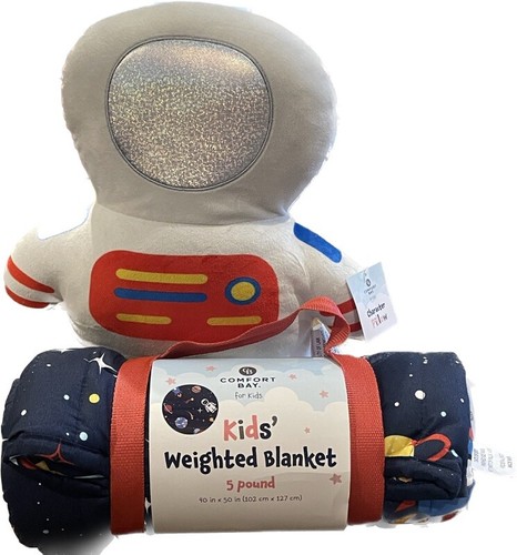 Kids weighted 5 Lb Blanket + bonus Toy Butterfly, Astronaut, Unicorn 40 X 50 In - Picture 4 of 10