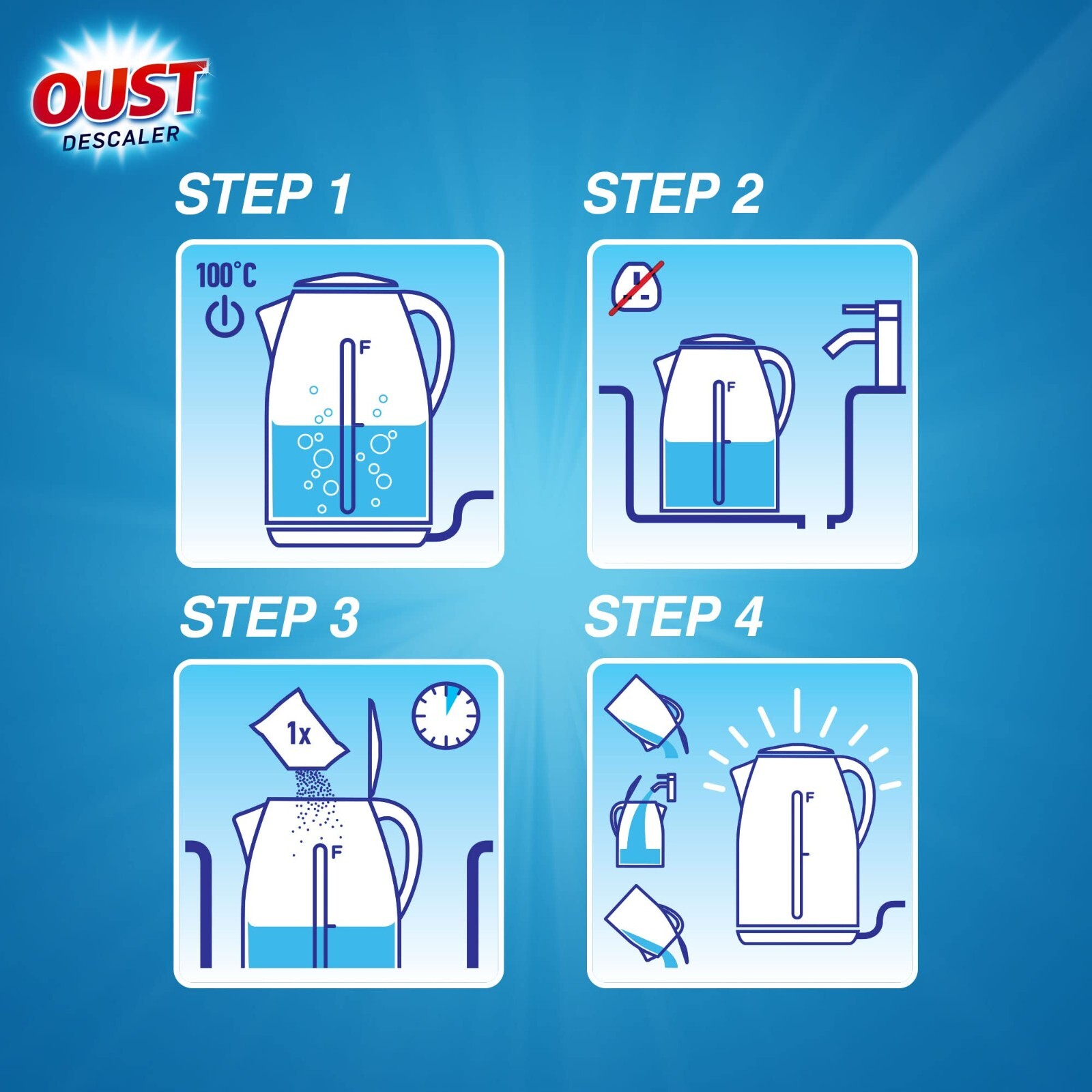 OUST All Purpose Descaler Kettle Iron Limescale Remover Cleaner De