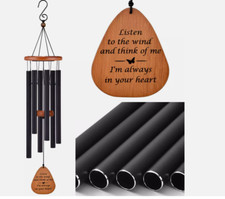 Wind Chimes for Loss of Loved One, Memorial Gift, 32" Black