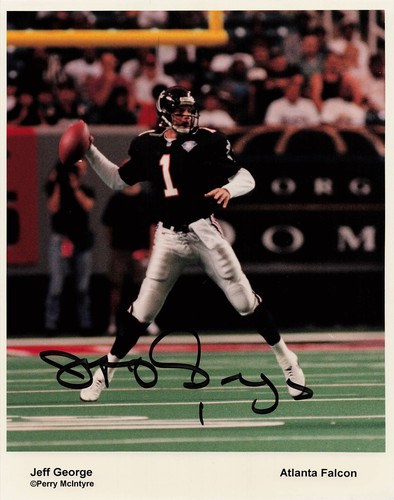 Jeff George Falcons Signed Auto 8x10 *2060