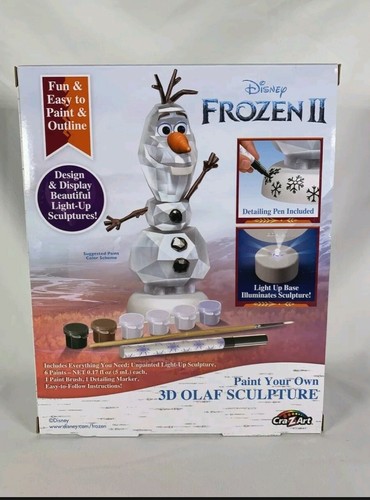 Disney Frozen II 2 OLAF Paint Your Own Light Up 3D Sculpture - 100% Authentic - Bild 2 von 5