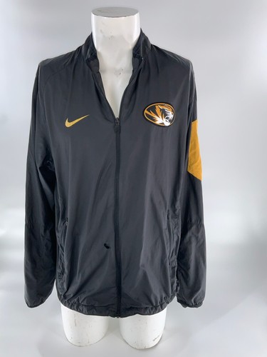 Mizzou Tigers Nike Dri-Fit Jacket XL Black Poly Zip Team Issue *Hole YGI A2-168 - Picture 2 of 12
