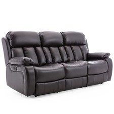 Image of Chester Manual Recliner Sofa Set Bonded Leather 1+2+3 Seater