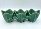 Vintage 1951 BRUSH-MCCOY TRIPLE TULIP Art Pottery PLANTER - Green
