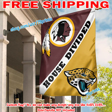 Washington Redskins vs Jacksonville Jaguars House Divided Flag 28X40