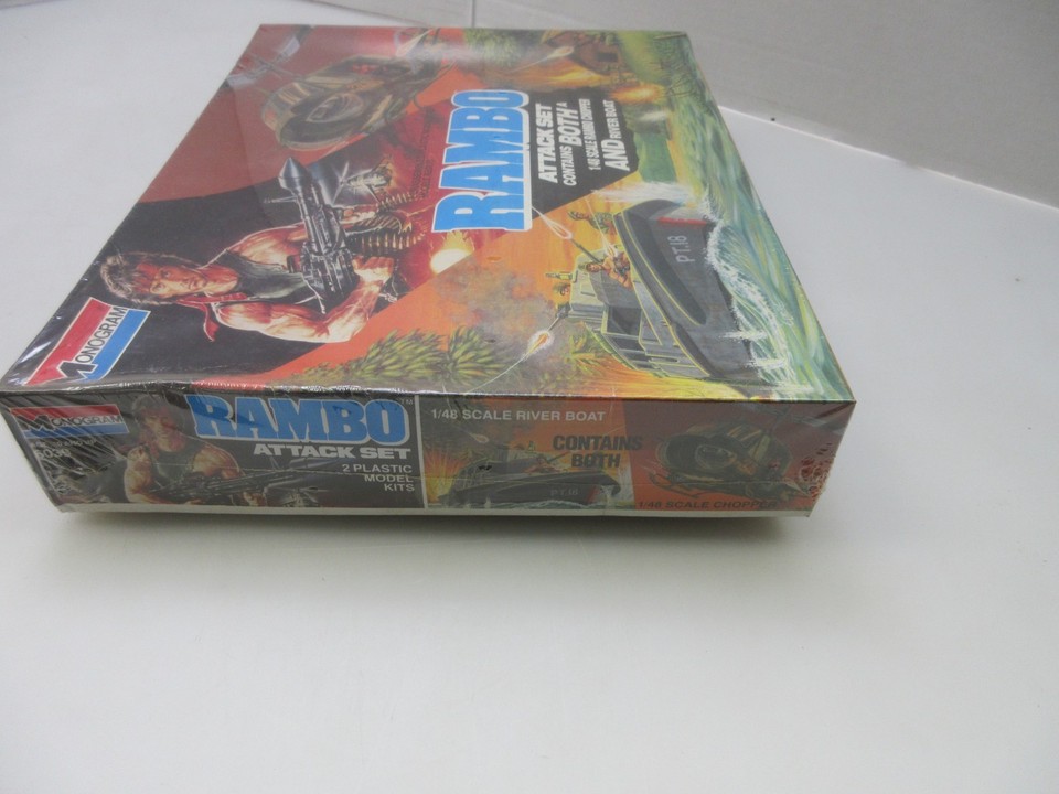 Monogram Rambo Attack set Chopper and riverboat 1/48 scale Vintage ...