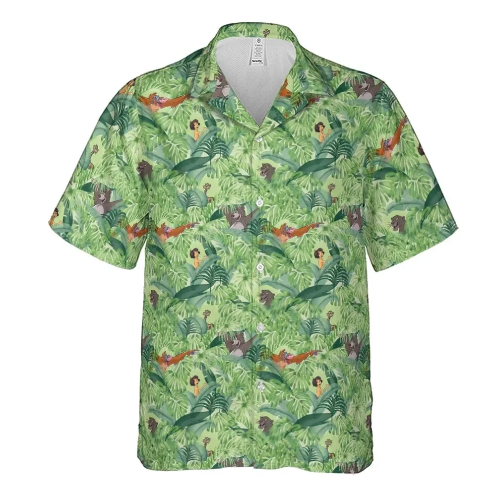 The boy is in the jungle Hawaiian Button Down Shirt