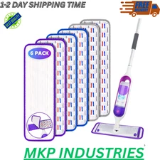 6 PACK Reusable Power Mop Pads Refills, Microfibre Mop Pads for Swiffer