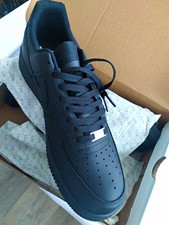 Nike Air Force 1 Low Men s Black Low Top Lace-Up Leather Athletic Sneaker