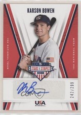 2019 Panini USA Baseball Stars & Stripes 242/299 Karson Bowen #15U-KB Auto 0jl3