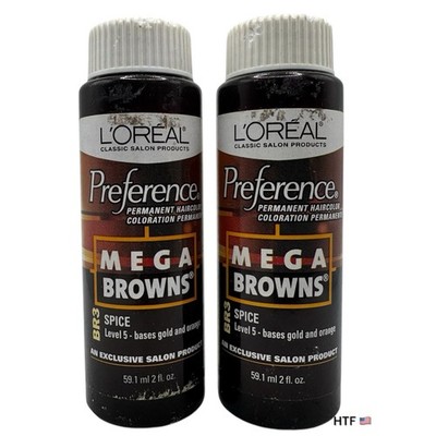 Loreal Preference Mega Browns BR3 SPICE   2 oz   2 Pack New