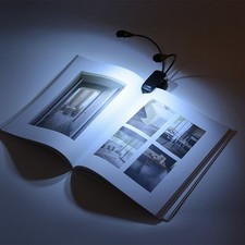 Clip-On Music Stand Lamp Dual Adjustable Arms 6-LED Reading Light
