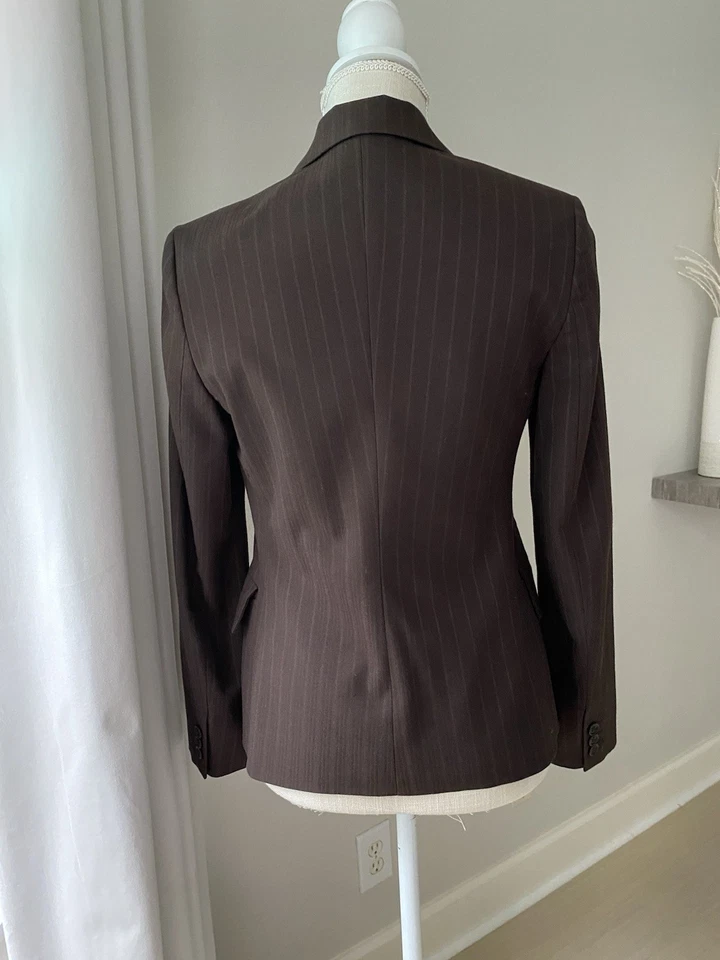 Terno calça listra marrom feminino United Colors of Benetton tamanho 38 2/4 Itália - Imagem 4 de 4