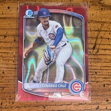 2025 Bowman ChromeFernando Cruz Prospects Red Lava Refractor 5/5 Cubs
